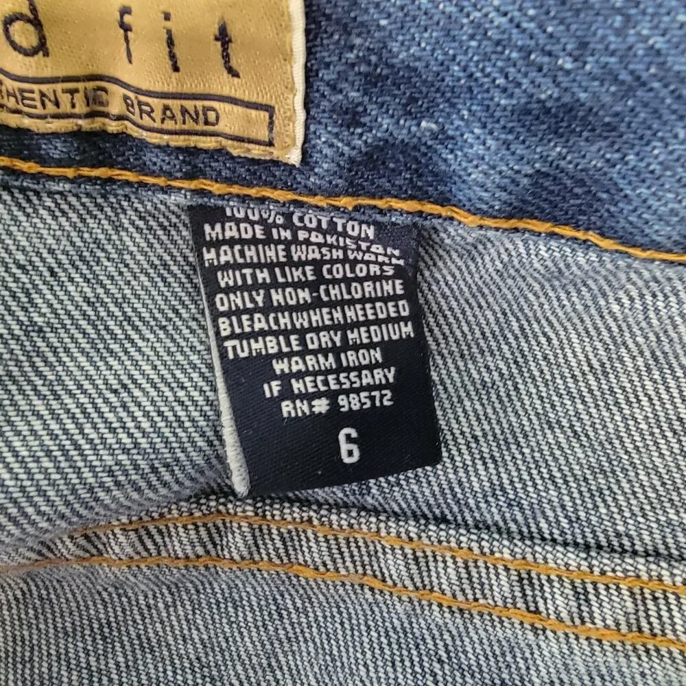 Steve And Barry's Skirt Denim Blue Bottom Casual Women Jean Skirt Ribbons Sz 6‎